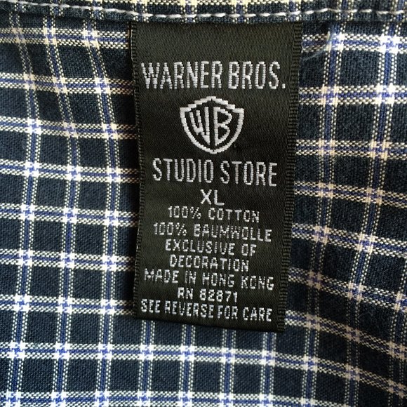 VTG 1997 Looney Tunes The Taz Mens Button Front Shirt XL Blue Golf Long Sleeve - Picture 8 of 11